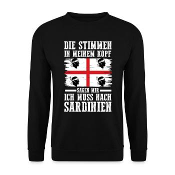 Sarde Sardische Flagge Sardegna Sardinien - Unisex Pullover - Schwarz - Vorne - Alina (178cm) & Michal (187cm)