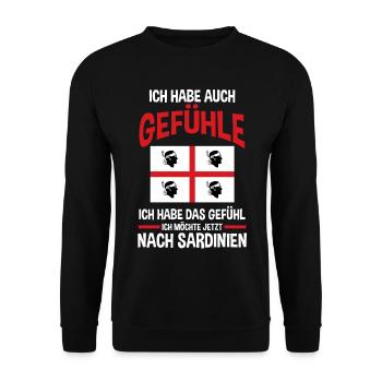 Sarde Sardische Flagge Sardegna Sardinien - Unisex Pullover - Schwarz - Vorne - Alina (178cm) & Michal (187cm)