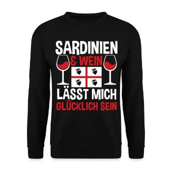 Sarde Sardische Flagge Sardegna Sardinien - Unisex Pullover - Schwarz - Vorne - Alina (178cm) & Michal (187cm)