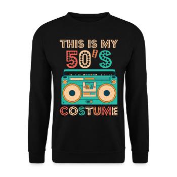 This Is My 50s Costume Shirt 1950s Retro Vintage - Unisex Sweatshirt - black - Front - Alina (178cm) & Michal (187cm)