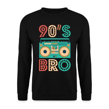 90s Bro Vintage Cassette Shirt 1990s Retro Vintage - Unisex Sweatshirt - black - Front - Alina (178cm) & Michal (187cm)