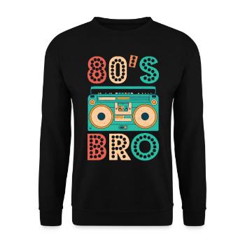 80s Bro Vintage Cassette Shirt 1980s Retro Vintage - Unisex Sweatshirt - black - Front - Alina (178cm) & Michal (187cm)