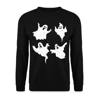 Halloween Ghost Party Ghost Funny Hello - Unisex Sweatshirt - black - Front - Alina (178cm) & Michal (187cm)