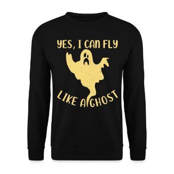 Halloween Ghost I Yes I Can Fly Like A Ghost - Unisex Sweatshirt - black - Front - Alina (178cm) & Michal (187cm)