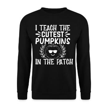 J’enseigne les citrouilles les plus mignonnes du patch - Sweat-shirt Unisexe - noir - Devant - Alina (178cm) & Michal (187cm)