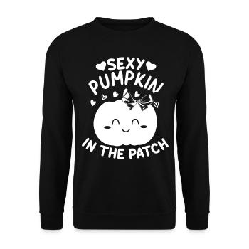 Sexy Pumpkin in Patch I Sexy Pumpkin Halloween Party - Unisex Sweatshirt - black - Front - Alina (178cm) & Michal (187cm)
