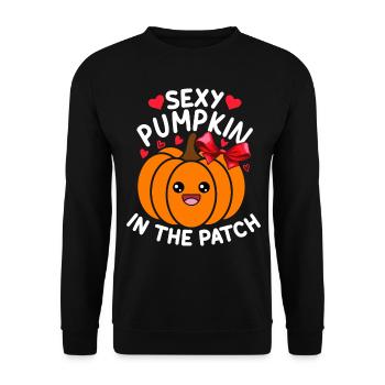 Sexy Pumpkin in Patch I Sexy Pumpkin Halloween Party - Unisex Sweatshirt - black - Front - Alina (178cm) & Michal (187cm)