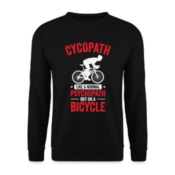 Lustige Radfahrer Radfahrer Fahrrad Fahrrad Berg - Unisex Pullover - Schwarz - Vorne - Alina (178cm) & Michal (187cm)