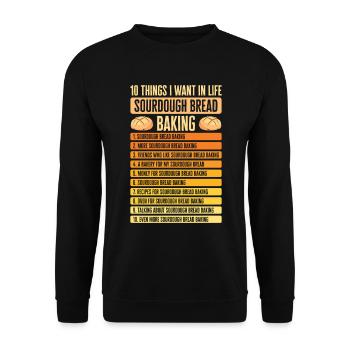 Sauerteigbrot Backen Foodie Baker Kochen - Unisex Pullover - Schwarz - Vorne - Alina (178cm) & Michal (187cm)