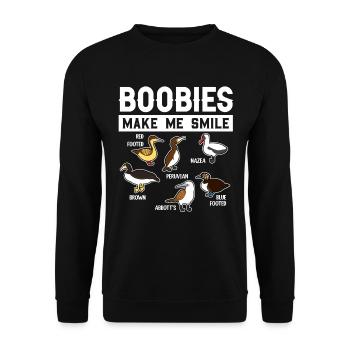 Funny Booby Seabirds Collection - Unisex Sweatshirt - black - Front - Alina (178cm) & Michal (187cm)