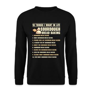 Sauerteigbrot Backen Foodie Baker Kochen - Unisex Pullover - Schwarz - Vorne - Alina (178cm) & Michal (187cm)