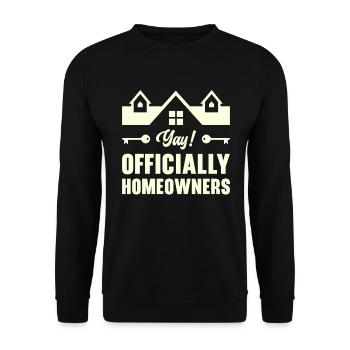 Neue Hauseigentümer Einweihung Offiziell - Unisex Pullover - Schwarz - Vorne - Alina (178cm) & Michal (187cm)