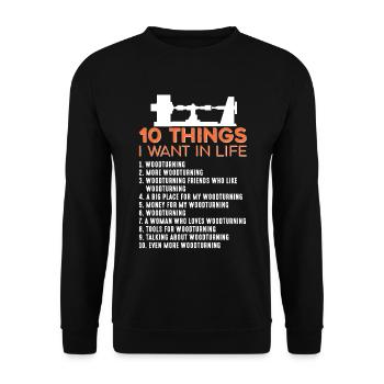 Woodturning Craftsman Woodturner Carpentry - Unisex Sweatshirt - black - Front - Alina (178cm) & Michal (187cm)