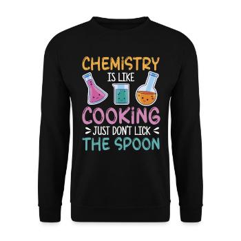 Chemistry is like cooking Funny chemist gift - Unisex Sweatshirt - black - Front - Alina (178cm) & Michal (187cm)