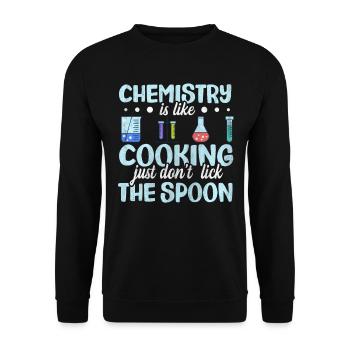 Chemistry is like cooking Funny chemist gift - Unisex Sweatshirt - black - Front - Alina (178cm) & Michal (187cm)