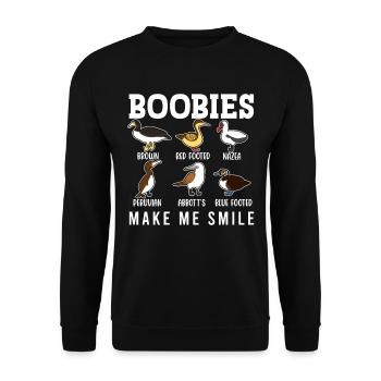 Funny Booby Seabirds Collection - Unisex Sweatshirt - black - Front - Alina (178cm) & Michal (187cm)