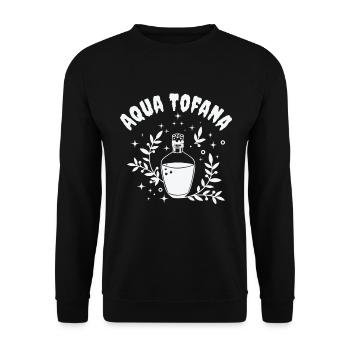 Aqua Tofana Line Art Poison Bottle Crime - Sweat-shirt Unisexe - noir - Devant - Alina (178cm) & Michal (187cm)