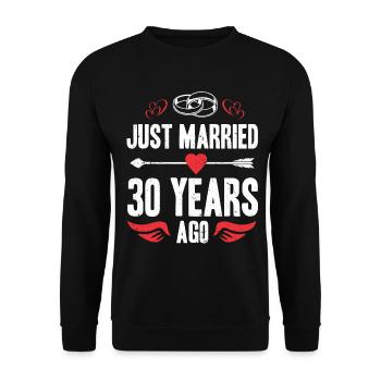 Just Married 30 Years Ago 30th Wedding Anniversary - Unisex Sweatshirt - black - Front - Alina (178cm) & Michal (187cm)