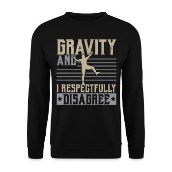 Gravity et je ne suis pas d’accord Boul - Sweat-shirt Unisexe - noir - Devant - Alina (178cm) & Michal (187cm)