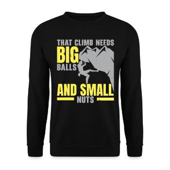 Boulderer Rock Climber Mountaineers Bouldering - Unisex Sweatshirt - black - Front - Alina (178cm) & Michal (187cm)