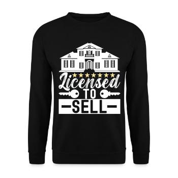 Real estate broker Markler Real Estate - Unisex Sweatshirt - black - Front - Alina (178cm) & Michal (187cm)