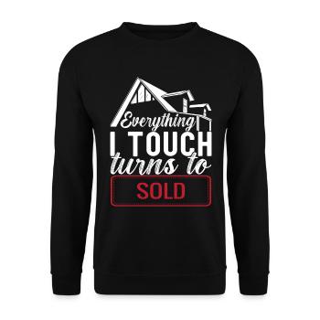 Real estate broker Markler Real Estate - Unisex Sweatshirt - black - Front - Alina (178cm) & Michal (187cm)
