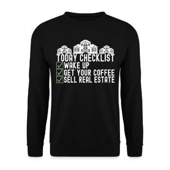 Real estate broker Markler Real Estate - Unisex Sweatshirt - black - Front - Alina (178cm) & Michal (187cm)