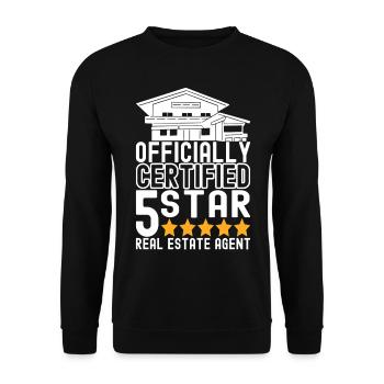 Real estate broker Markler Real Estate - Unisex Sweatshirt - black - Front - Alina (178cm) & Michal (187cm)