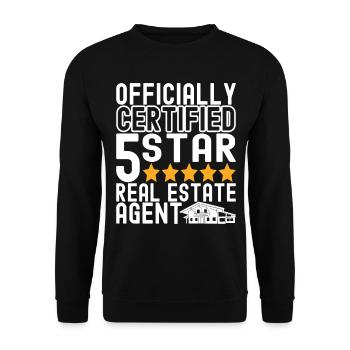 Real estate broker Markler Real Estate - Unisex Sweatshirt - black - Front - Alina (178cm) & Michal (187cm)