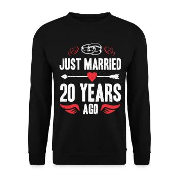 Je viens de me marier il y a 20 ans 20e anniversaire de mariage - Sweat-shirt Unisexe - noir - Devant - Alina (178cm) & Michal (187cm)