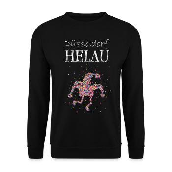 Düsseldorf Helau Karneval Fasching Konfetti Helau - Unisex Pullover - Schwarz - Vorne - Alina (178cm) & Michal (187cm)