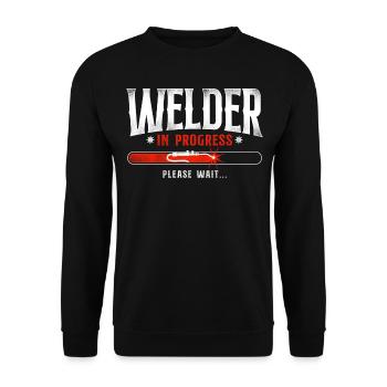 Welder Welding Apprentice Vintage - Unisex Pullover - Schwarz - Vorne - Alina (178cm) & Michal (187cm)