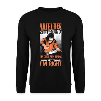 Welder Welding Vintage Welder I'm - Unisex Pullover - Schwarz - Vorne - Alina (178cm) & Michal (187cm)