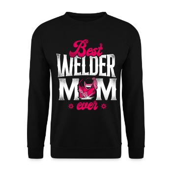 Welder Welding Mom Mother Vintage - Unisex Pullover - Schwarz - Vorne - Alina (178cm) & Michal (187cm)