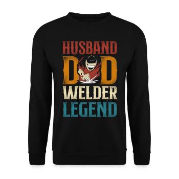 Welder Welding Dad Father Vintage - Unisex Sweatshirt - black - Front - Alina (178cm) & Michal (187cm)