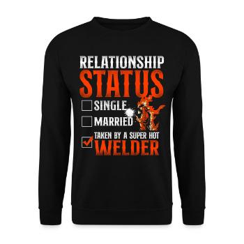 Welder Welding Girlfriend Vintage - Unisex Pullover - Schwarz - Vorne - Alina (178cm) & Michal (187cm)