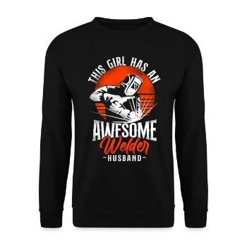 Soudeur Soudeur Femme Mari - Sweat-shirt Unisexe - noir - Devant - Alina (178cm) & Michal (187cm)