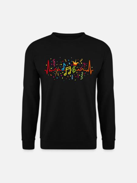 Karneval Fasching Konfetti Musik Karnevalsclique - Unisex Pullover - Schwarz