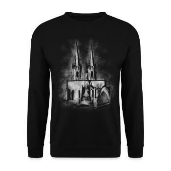 Kölner Dom Köln Cologne Colonia Kölnerin Karneval - Unisex Pullover - Schwarz - Vorne - Alina (178cm) & Michal (187cm)