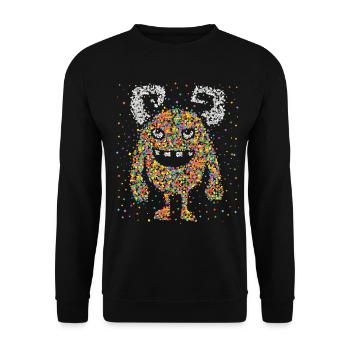 Confetti Monster Cologne Carnival Kölle Confetti - Unisex Sweatshirt - black - Front - Alina (178cm) & Michal (187cm)