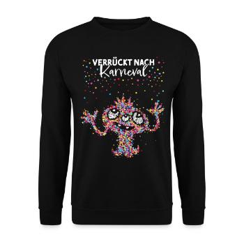 Karneval Konfetti Monster Alien Rosenmontag - Unisex Pullover - Schwarz - Vorne - Alina (178cm) & Michal (187cm)