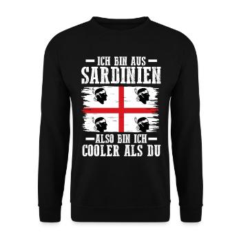 Sarde Sardische Flagge Sardegna Sardinien - Unisex Pullover - Schwarz - Vorne - Alina (178cm) & Michal (187cm)