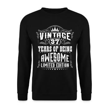 37 Years Of Being Awesome 37 Birthday 37 Years - Unisex Sweatshirt - black - Front - Alina (178cm) & Michal (187cm)