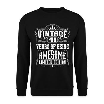 41 Years Of Being Awesome 41 Geburtstag 41 Jahre - Unisex Pullover - Schwarz - Vorne - Alina (178cm) & Michal (187cm)