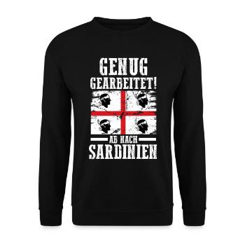 Sarde Sardische Flagge Sardegna Sardinien - Unisex Pullover - Schwarz - Vorne - Alina (178cm) & Michal (187cm)