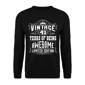 41 Years Of Being Awesome 41 Geburtstag 41 Jahre - Unisex Pullover - Schwarz - Vorne - Alina (178cm) & Michal (187cm)