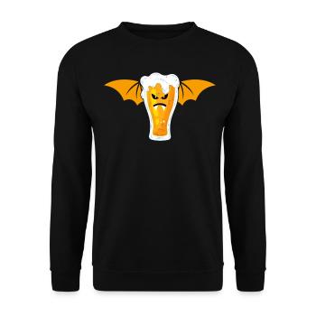 Halloween Vampir Bat Wings Beer Vampire - Unisex Sweatshirt - black - Front - Alina (178cm) & Michal (187cm)