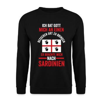 Sarde Sardische Flagge Sardegna Sardinien - Unisex Pullover - Schwarz - Vorne - Alina (178cm) & Michal (187cm)