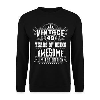 49 Years Of Being Awesome 49 Birthday 49 years - Unisex Sweatshirt - black - Front - Alina (178cm) & Michal (187cm)