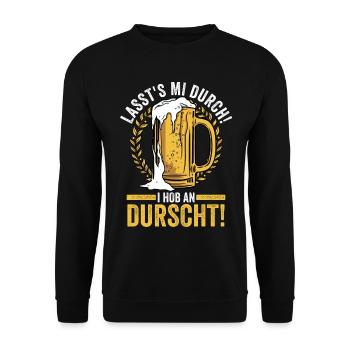 Trachten München Dirndl - Unisex Pullover - Schwarz - Vorne - Alina (178cm) & Michal (187cm)